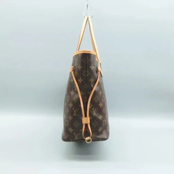 100% Authentic Louis Vuitton Neverfull Brown&Green MM W/P Monogram Shoulder Bag - Picture 3 of 12